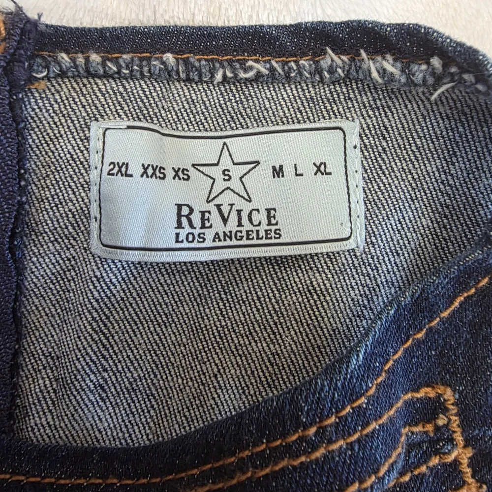 Revice Denim "Tokyo Top" – Exposed Revice Denim, Exposed Cut-Out Zip-Front Top - Picture 8 of 9